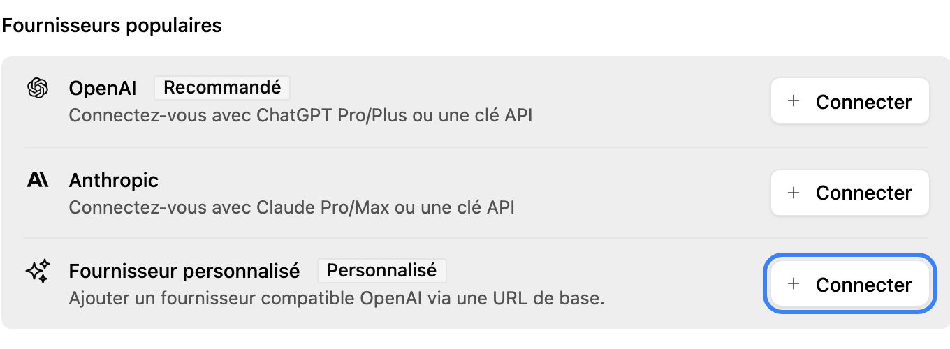 Ouvrir le formulaire personnalisé