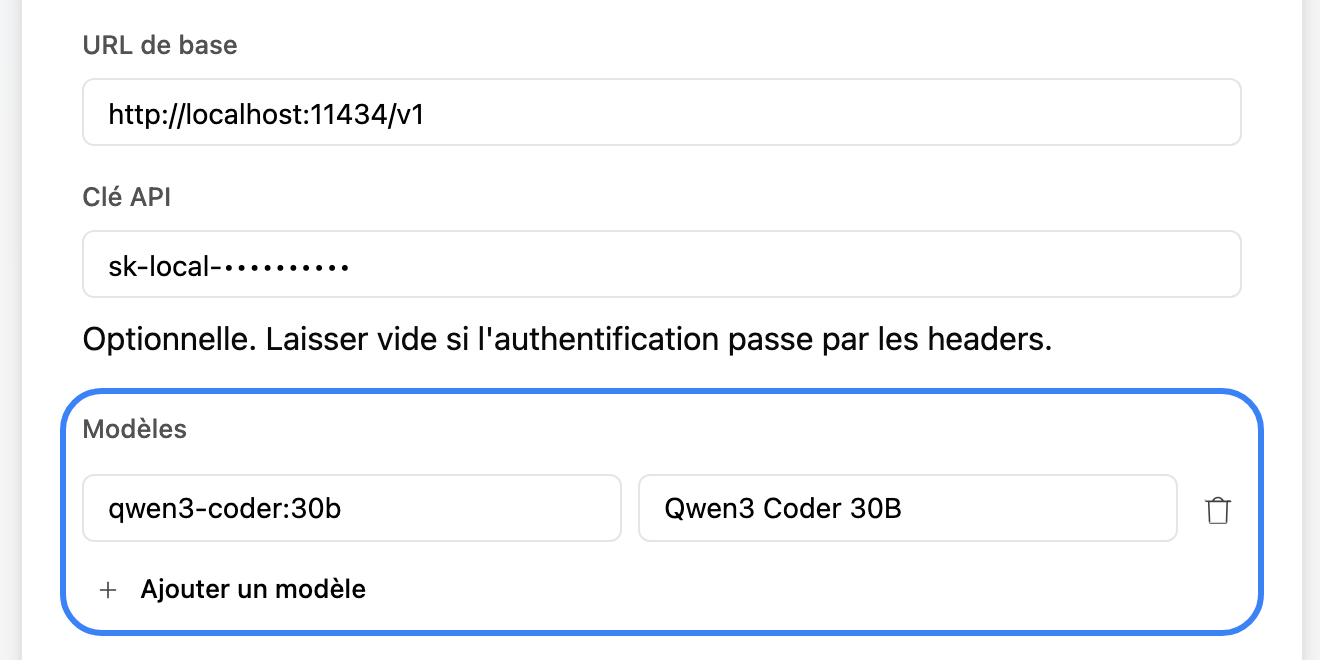 Déclarer les modèles